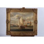 SEASCAPE WITH SAILING BOATS Oil on canvas Monogrammed lower right RT 48cm x 58cm