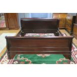 A MAHOGANY SLEIGH BED of typical form 100cm (h) x 194cm (w) x 221cm (d)