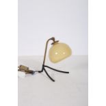AN ITALIAN TRIPOD TABLE DESK LAMP CIRCA 1950s with original Murano glass shade 25cm (h)