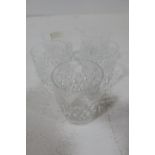 FIVE WATERFORD CRYSTAL WHISKEY TUMBLERS
