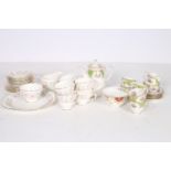 A SIXTEEN PIECE ROYAL GRAFTON BONE CHINA COFFEE SET the white ground with green and gilt floral