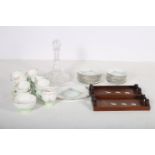 A THIRTY NINE PIECE ROYAL STANDARD BONE CHINA TEA SET the white ground with floral painted panels