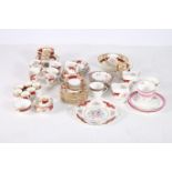 A PART ROYAL ALBERT BONE CHINA LADY HAMILTON PATTERN TEA SET comprising thirteen side plates six