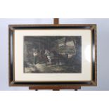 A SET OF FOUR COLOUR AQUATINTS Fore's stable scenes the male change the hunting stud thoroughbreds