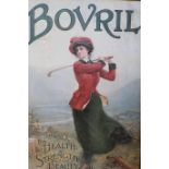 A COLOURED PRINT ADVERTISEMENT FOR BOVRIL Inscribed Bovril for Health Strength and Beauty 58cm x