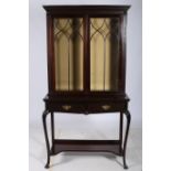 A GOOD EDWARDS AND ROBERTS CHIPPENDALE DESIGN MAHOGANY CHINA DISPLAY CABINET the dentil moulded