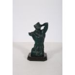 AFTER NICK BIBBY A BRONZE GREEN PATINATED SCULPTURE modelled as a male torso 35cm (h) x 19cm (w)