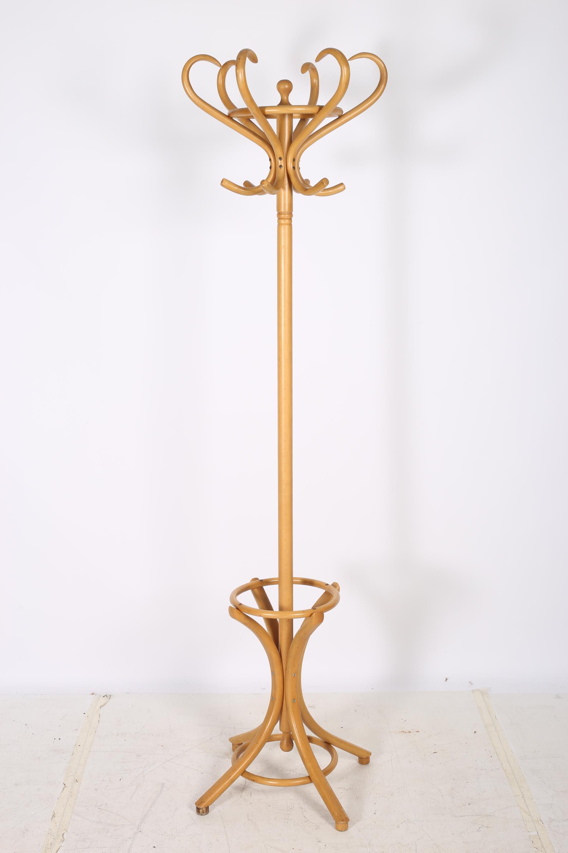 A BENTWOOD HAT COAT AND STICK STAND of typical form 194cm (h)