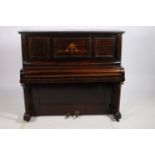 A MAHOGANY CASE UPRIGHT PIANO BY LISTER LONDON 125cm (h) x 144cm (w) x 60cm (d)