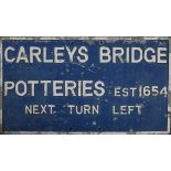 Carleys Bridge Potteries sign.