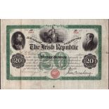 1866 The Irish Republic Twenty Dollar Bond, with counterfoil.