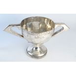 Shooting 1948, a silver plated trophy cup won by rugby grand slam winner, Barney Mullan,