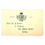 War of Independence, 1920. Auxiliary Division, Royal Irish Constabulary, Christmas card.