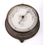 "The Life-Buoy" barometer, a 19th century, brass-cased, aneroid marine barometer by T.