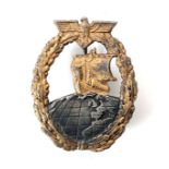 1939-1945 German Kriegsmarine auxiliary cruiser badge.