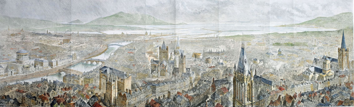 1890 A bird's eye view of the City of Dublin.