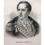 Robert Emmet, two portrait prints.