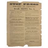 1922 (30 June) Poblacht Na hÉireann STOP PRESS WAR NEWS No. 3 Broadsheet.