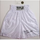 Boxing, Marvellous Marvin Hagler, signed boxing trunks.