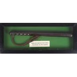 Dublin Metropolitan Police baton, a lignum vitae truncheon stamped "DMP 1030" in display case,