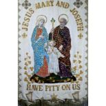 A 19th century processional banner venerating the Holy Family.