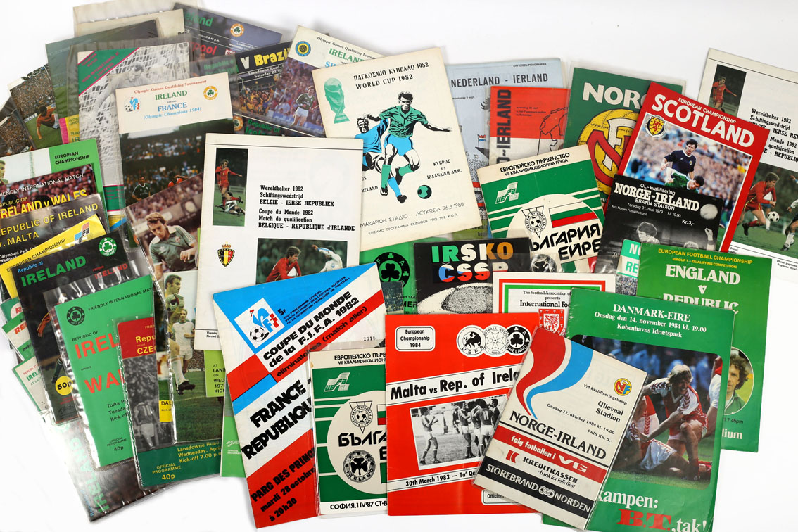 Football Programmes. Ireland internationals. 1978-1987.