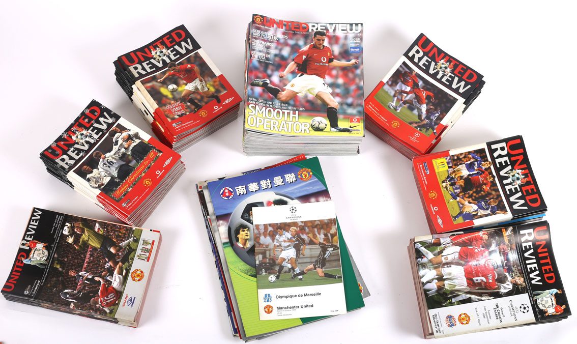 Football Programmes. Manchester United Home Match programmes.