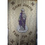 A 19th century processional banner venerating St. Joseph.