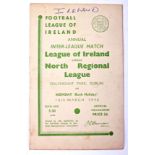 Football Programmes. Inter-League match programmes League Of Ireland.