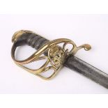 A William IV British Army officer's sword, the 24½" slightly curved, single fullered,