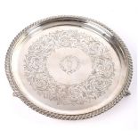 Royal Limerick County Regiment mess plate. A silver plated circular tray c.1850.