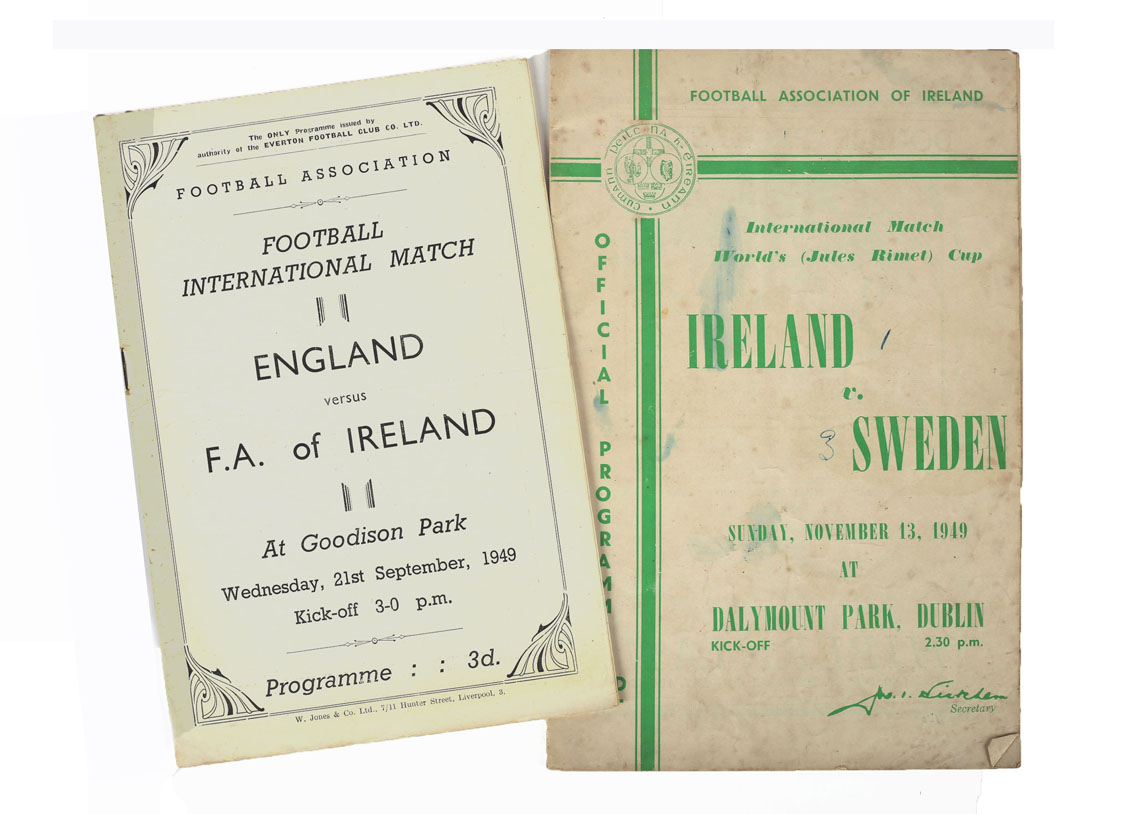 Football Programmes. Ireland internationals.