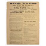 1922 (2 July) Poblacht Na hÉireann STOP PRESS WAR NEWS No. 6 Broadsheet.