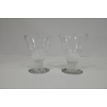 A PAIR OF WATERFORD CRYSTAL JASPER CONRAN VASES each of circular tapering form raised on a circular