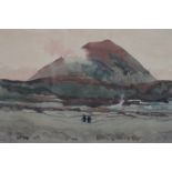 ALFRED GRAHAM MOUNTAIN LANDSCAPES Watercolours A set of three W DAVIS MOUNTAIN LANDSCAPES A