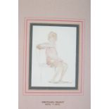 PORTRAIT OF YOUNG CHILD SHOWN SEATED ON A CHAIR Mixed media on paper Laid on board Inscribed