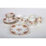 A TWENTY PIECE TUSCAN BONE CHINA TEA SET PROVENCE PATTERN the white ground with floral panels