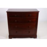 A VICTORIAN DESIGN MAHOGANY BOW FRONT CHEST the shaped top above two short and three long graduated