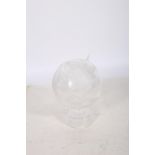 A FINE CAVAN CUT GLASS CRYSTAL WORLD GLOBE raised on a hobnail cut base 45cm (h)