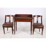 A 19TH CENTURY MAHOGANY SIDE TABLE of rectangular outline with moulded three quarter gallery and