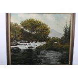 FRANK FELD IRISH SCHOOL 20TH CENTURY Riverscape Oil on board Signed lower right dated '78 64cm x