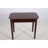 A 19TH CENTURY MAHOGANY OCCASIONAL TABLE the rectangular top with rounded corners on reeded and