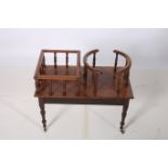 A GEORGIAN DESIGN MAHOGANY DRINKS TABLE of rectangular outline surmounted by a rectangular and