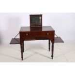 A GEORGIAN MAHOGANY CROSS BANDED GENTLEMAN'S DRESSING CHEST of rectangular outline flanked by