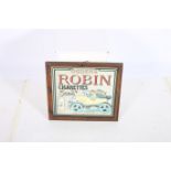 AN ADVERTISEMENT MIRROR for Robin Cigarettes inscribed The Super Five Imperial Tobacco Company in a