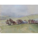 Norman F Howell, Manx farm, Watercolour, Signed, 30 x 40 cm
