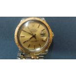 ROLEX gent's Datejust (Turnograph) gold and steel Oyster Perpetual automatic wrist watch with
