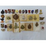 Thirty Commonwealth regimental and other cap badges