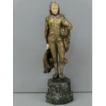 Prof. Otto Poertzel (1876-1963), cold painted bronze and ivory figure of a Cavalier on an