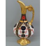 Royal Crown Derby ewer with Old Imari decoration, ht. 25.5 cm, pattern no 1128
